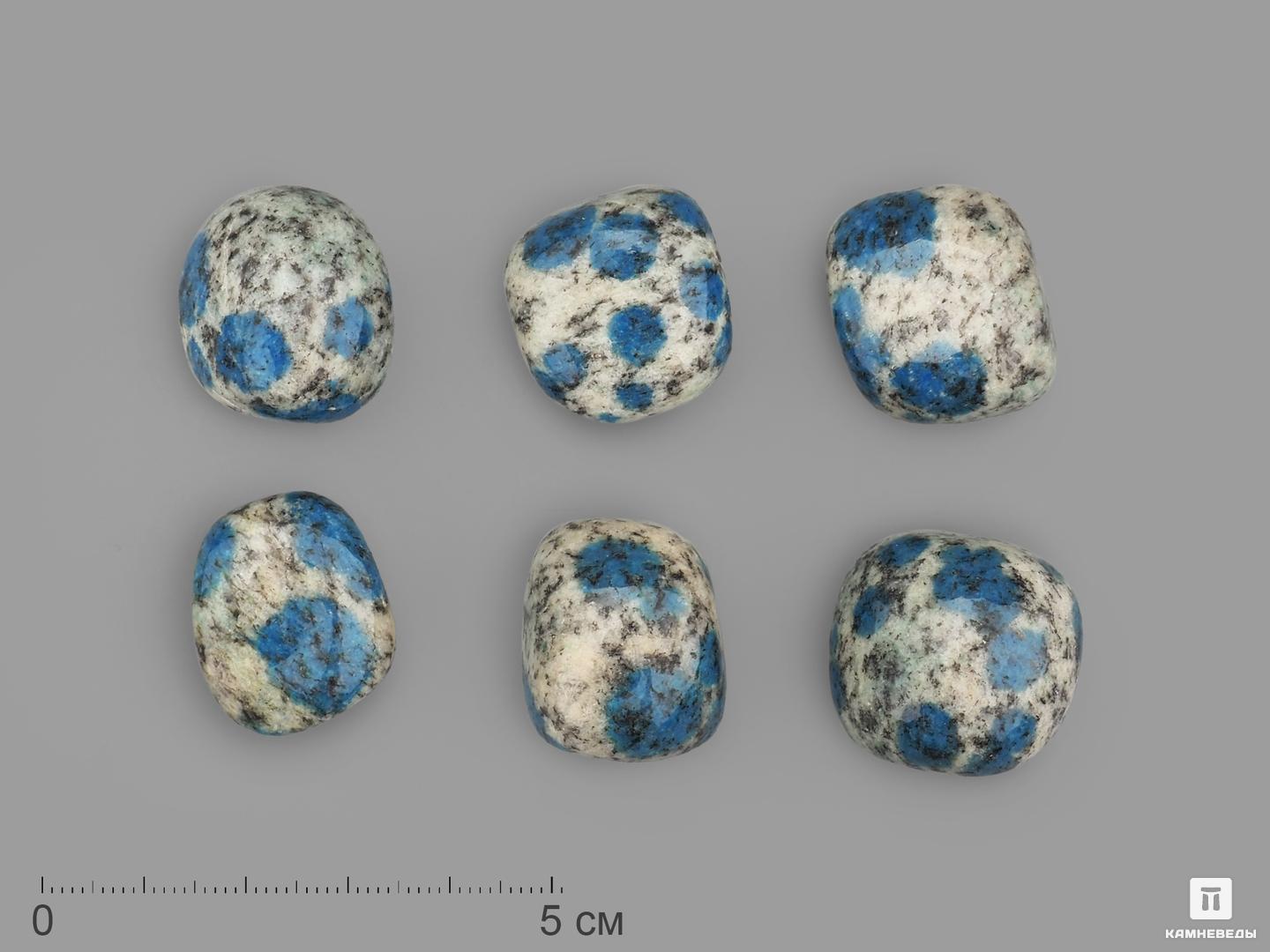 Азурит в граните (камень K2), галтовка | категории, 2-2,5 см