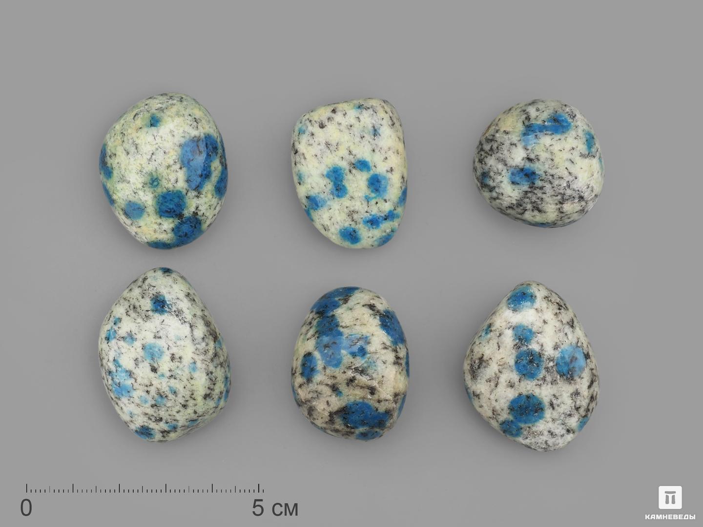 Азурит в граните (камень K2), галтовка || категории, 3-3,5 см