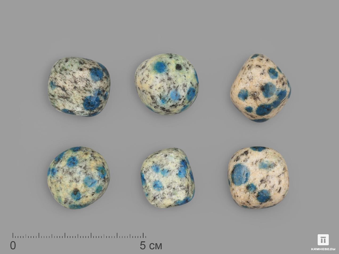 Азурит в граните (камень K2), галтовка || категории, 2-2,5 см