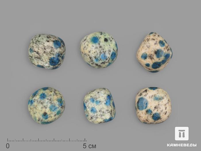 Азурит в граните (камень K2), галтовка || категории, 2-2,5 см, 21164, фото 1