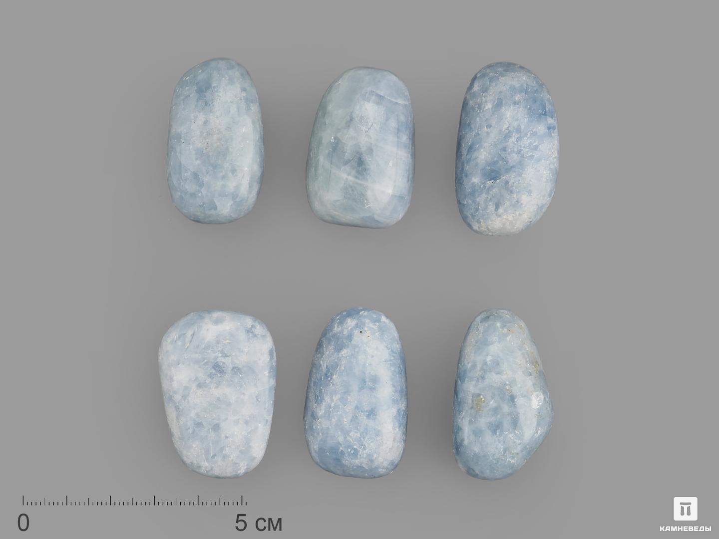 Кальцит голубой, крупная галтовка 3,5-4 см (25-30 г) голубой лотос