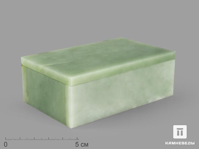 Шкатулка из зелёного нефрита, 11х7х4 см, 25-12/2, фото 1