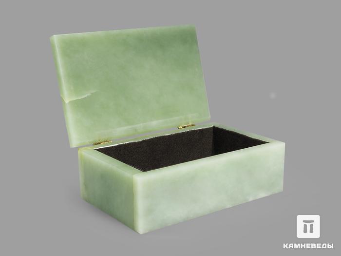 Шкатулка из зелёного нефрита, 11х7х4 см, 25-12/2, фото 3