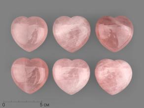 Сердце из розового кварца, 5х5х2,8 см