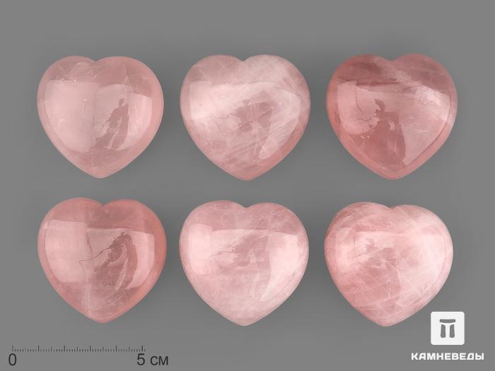 Сердце из розового кварца, 5х5х2,8 см, 21746, фото 1