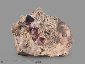 Аметист, кристаллы на породе 6,5х5,5х4,4 см