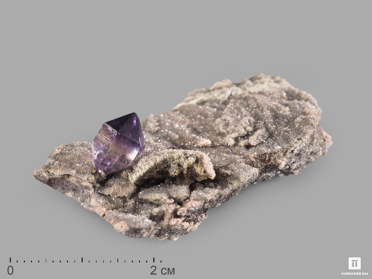 Аметист, кристалл на породе 5х3х1,7 см женский кристалл аметист роза кварцевый кулон для ожерелья diy girl s подарок кулон
