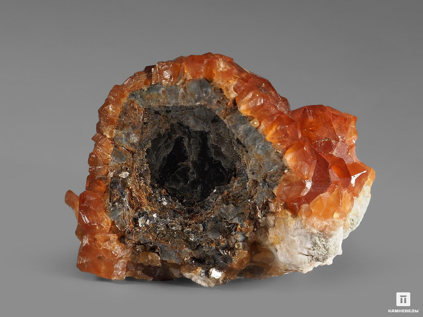 Cпессартин (гранат), кристаллы на породе в пластиковом боксе, 2,9х2,2х1,5 см, 21926, фото 2