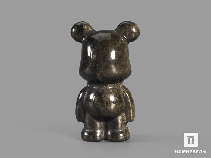 Медведь «Bearbrick» из золотистого обсидиана, 5,8х3х2,8 см, 22097, фото 2