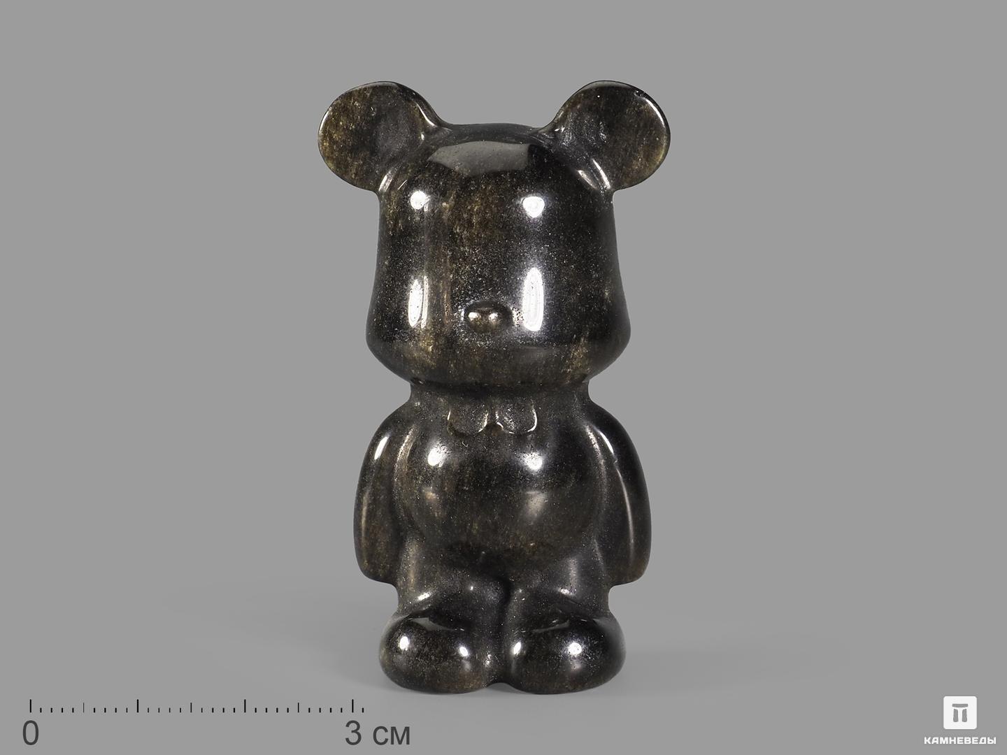 Медведь «Bearbrick» из золотистого обсидиана, 5,8х3х2,8 см медведь по завещанию