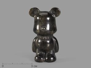 Медведь «Bearbrick» из золотистого обсидиана, 5,8х3х2,8 см