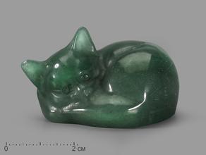 Кот из зелёного авантюрина, 4,5х4х2,8 см