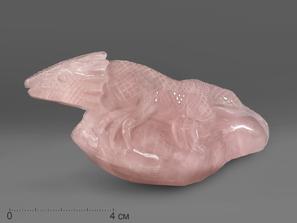 Розовый кварц. Ящерица из розового кварца, 16х7,5х6,3 см