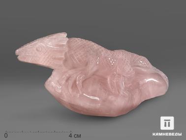 Розовый кварц. Ящерица из розового кварца, 16х7,5х6,3 см