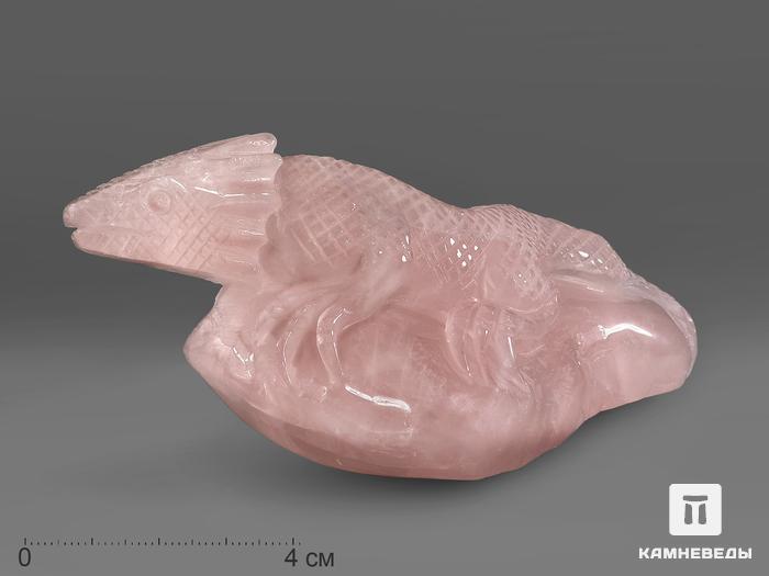 Ящерица из розового кварца, 16х7,5х6,3 см, 22020, фото 1