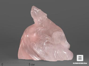 Розовый кварц. Ящерица из розового кварца, 11,5х10,8х5,5 см