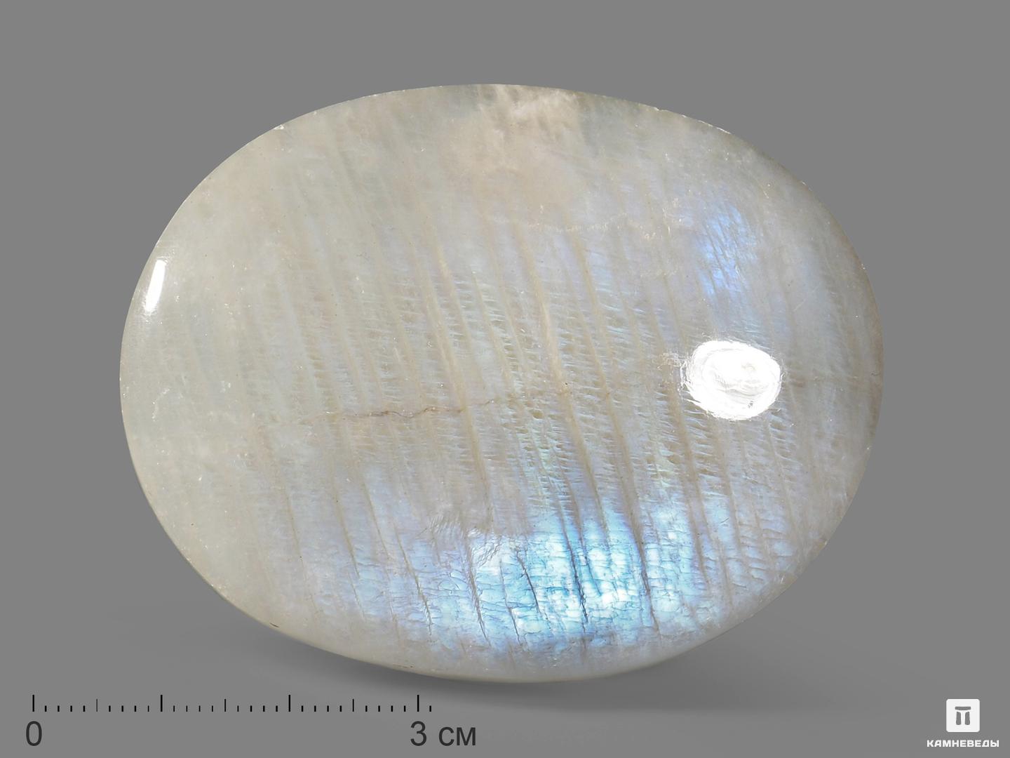 Лунный камень (адуляр), полированная галька 6,5х4,8 см (90-100 г), 22064, фото 1