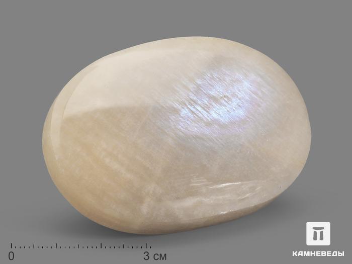 Лунный камень (адуляр), полированная галька 6,5х4,8 см (90-100 г), 22064, фото 2