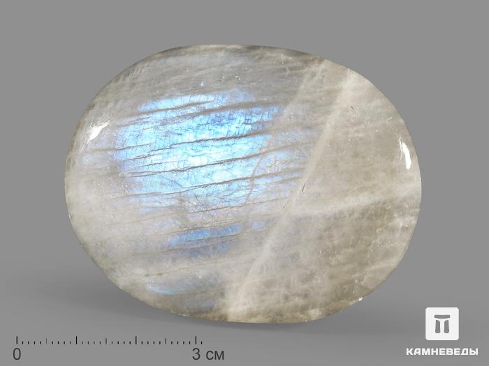 Лунный камень (адуляр), полированная галька 6х4,8 см (80-90 г), 22062, фото 1