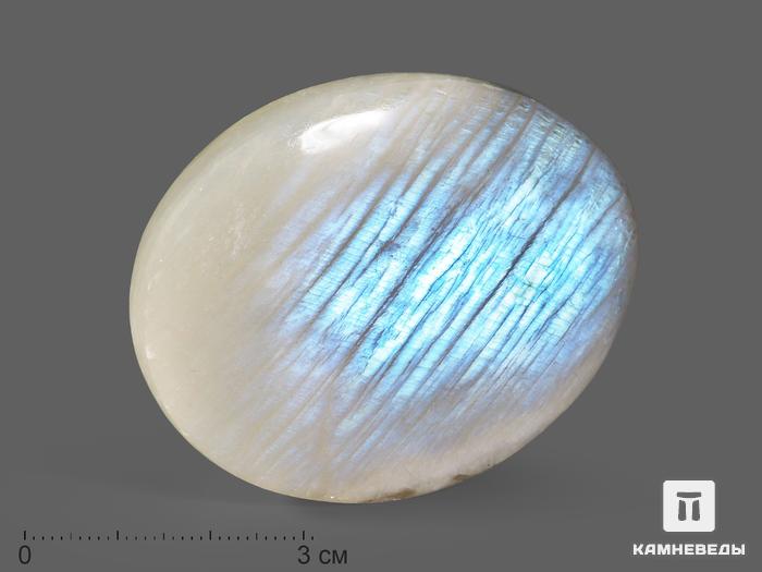 Лунный камень (адуляр), полированная галька 5,5х4,5 см (60-70 г), 22063, фото 1