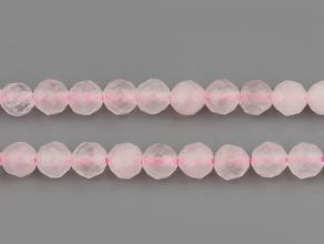 Бусины из розового кварца (огранка), 119-123 шт. на нитке, 3-4 мм
