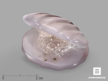 Агат. Двустворчатая раковина из агата, 4,5х3,1х3,1 см