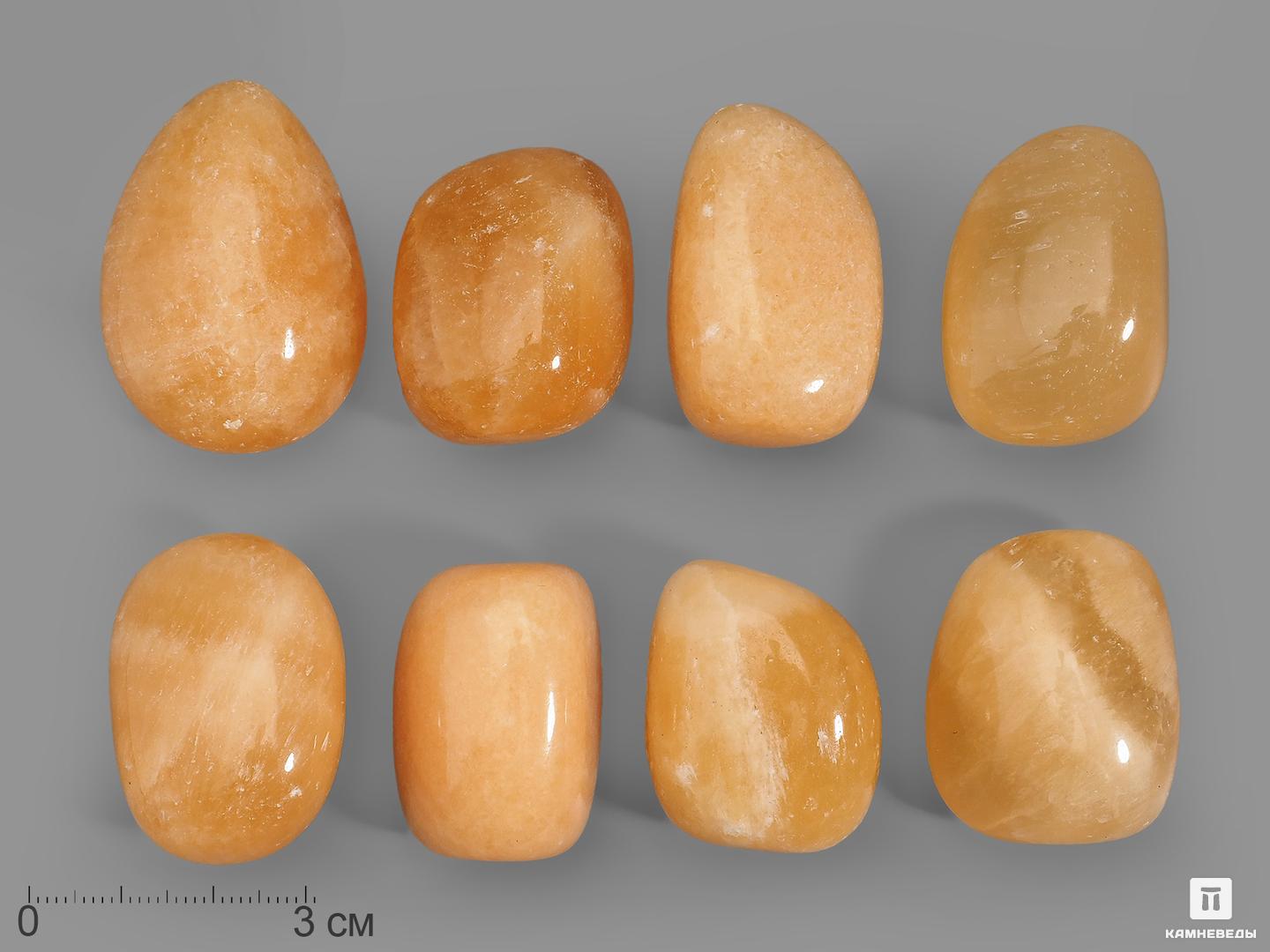 Кальцит апельсиновый, крупная галтовка 3-3,5 см (25-30 г)