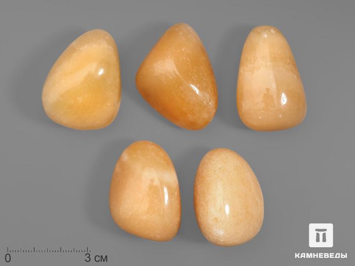 Кальцит апельсиновый, крупная галтовка 3,5-4 см (30-35 г), 22427, фото 1