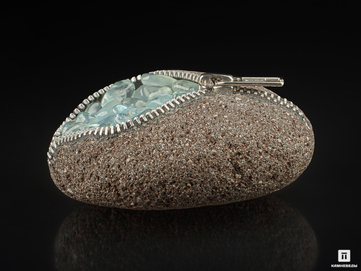 Сувенир из камня «кошелек» с аквамарином, 10х9,2х4,4 см сувенир магнит свиток семейные правила любите