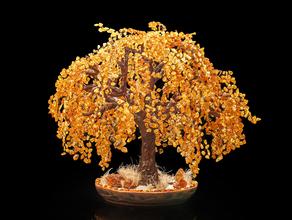 Дерево «Золотая Ива» из янтаря, 38х34х18 см
