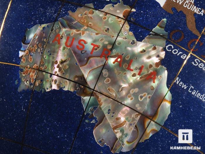 Глобус из самоцветов (флорентийской мозаики), 24х21 см, 22586, фото 4
