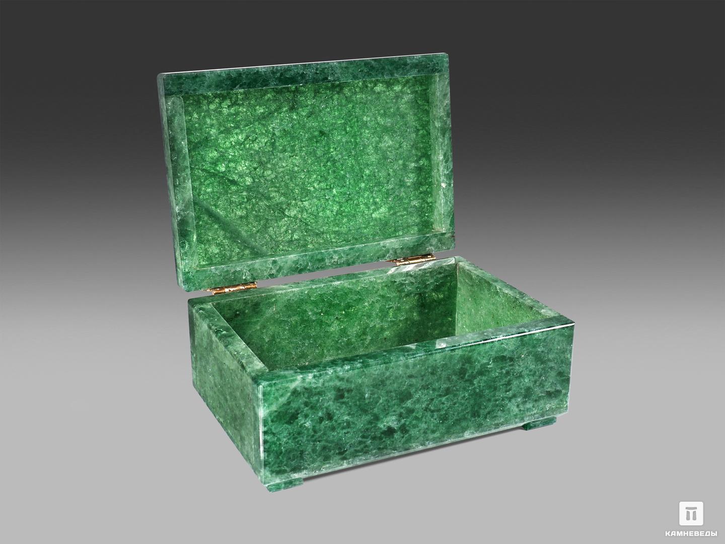 Шкатулка из зелёного авантюрина, 11,7х8,5х5,5 см, 24395, фото 2
