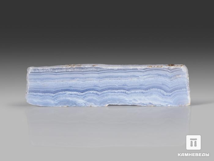 Агат голубой (сапфирин), полированный срез 11,5х3х0,7 см, 24333, фото 2