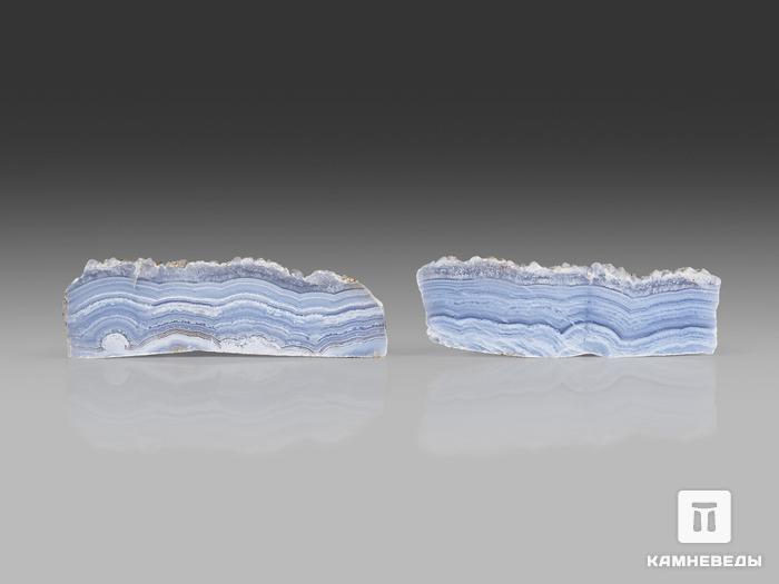 Агат голубой (сапфирин), полированный срез 11,7х3,5х0,6 см, 24327, фото 2