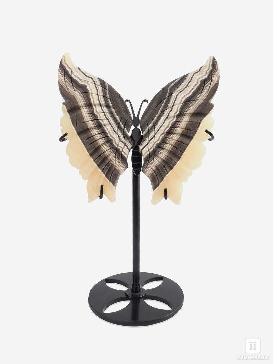 Бабочка из оникса на металлической подставке, 26х14х9,5 см крылья черепахи