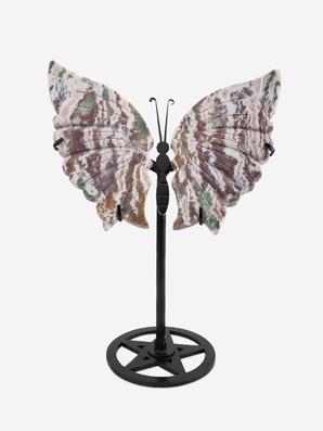 Бабочка из агата на металлической подставке, 25,5х18,5х9 см