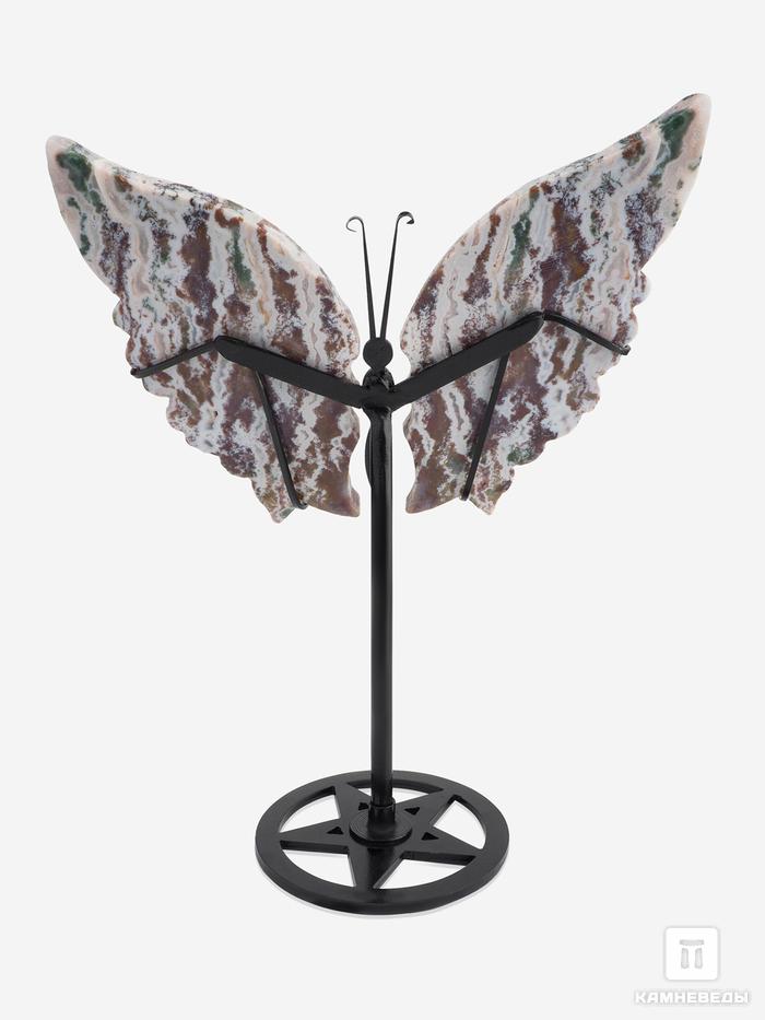 Бабочка из агата на металлической подставке, 25,5х18,5х9 см, 24344, фото 2