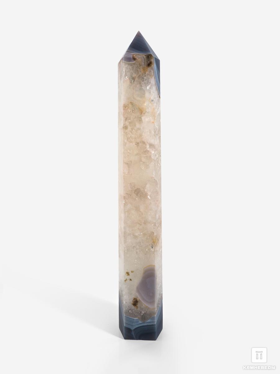 Агат с кварцем в форме кристалла 35,3х5,5х4,5 см в глубине великого кристалла крапивин в