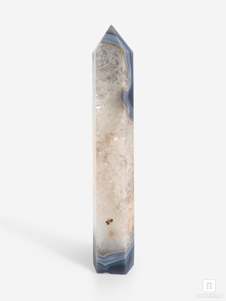 Агат с кварцем в форме кристалла 30х5,5х4,2 см в глубине великого кристалла крапивин в