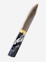 Сувенирный нож из серого агата и содалита на подставке из ангелита, 27х8х7,5 см, 24898, фото 2