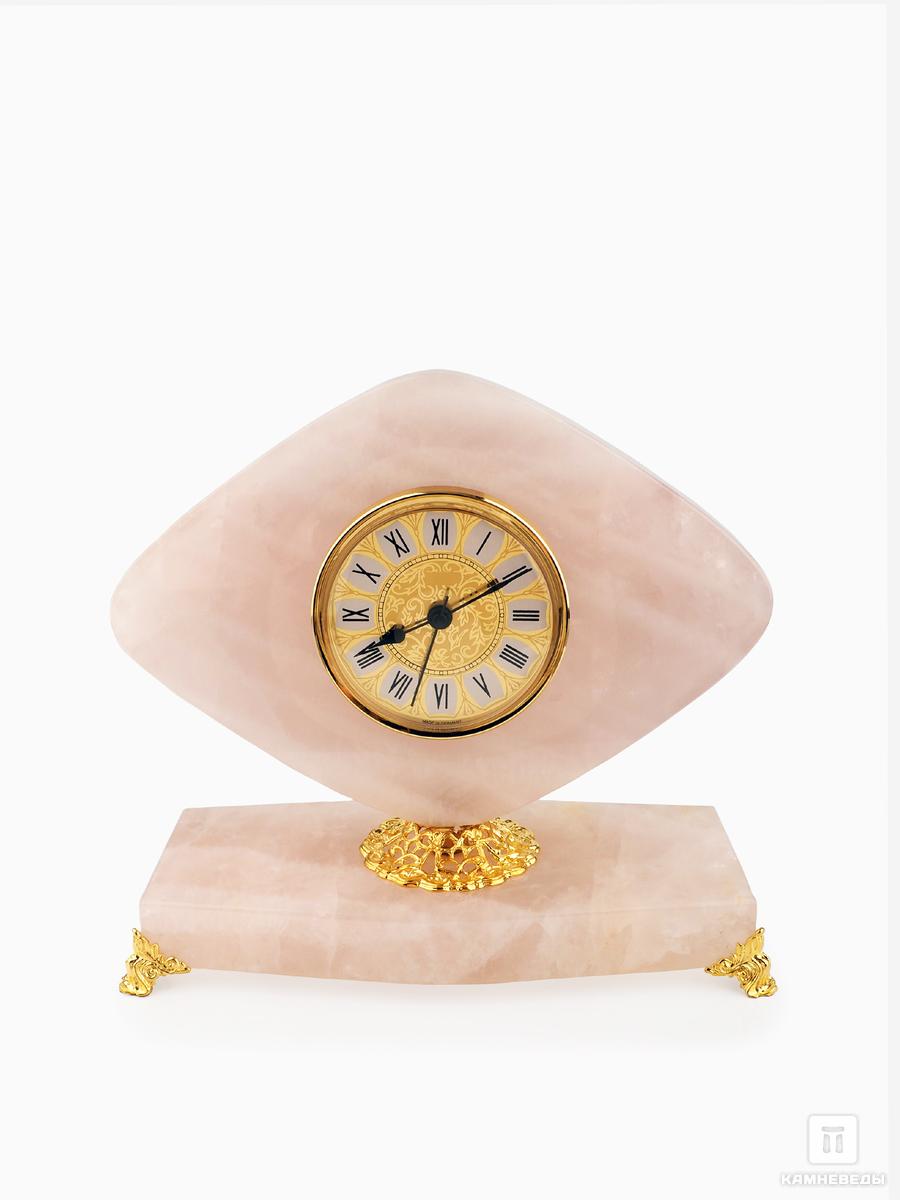 Часы настольные из розового кварца настольные часы из чёрного мрамора и яшмы 24х20х10 см