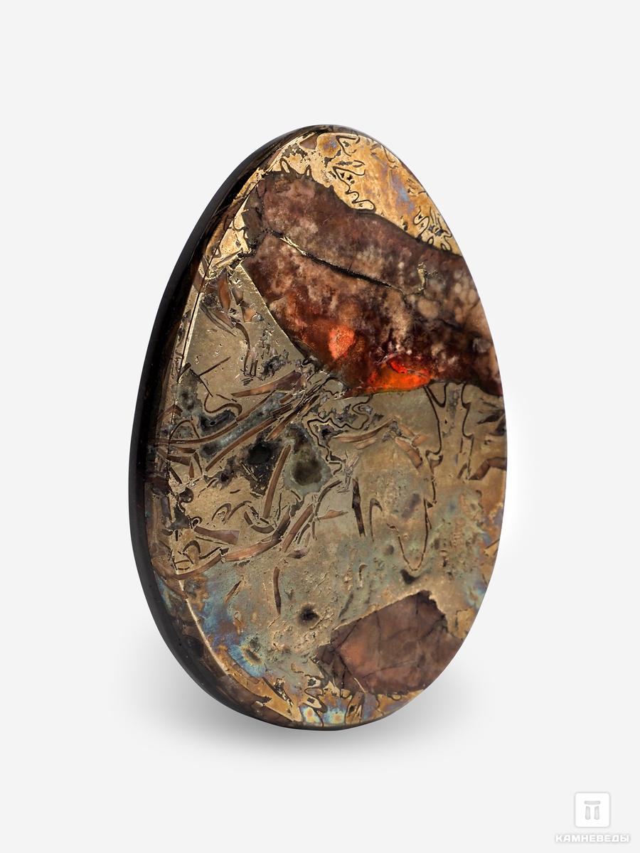 Ископаемый перламутр с пиритом и симбирцитом, 4,5-5 см фигура голуби на сердце перламутр 20х16х17см