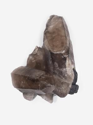 Дымчатый кварц (раухтопаз) с гюбнеритом и вольфрамитом, сросток кристаллов 15х11х6,5 см