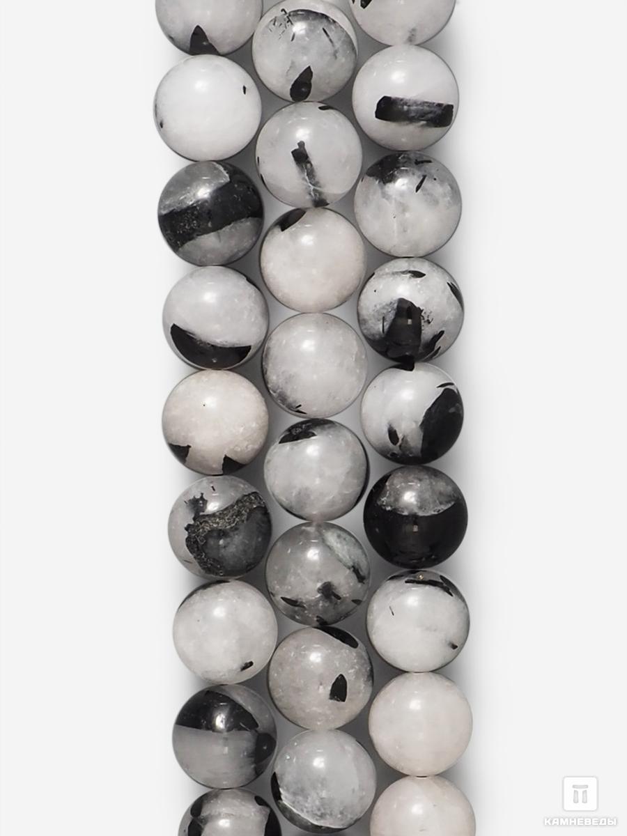 Бусины из кварца с шерлом (чёрным турмалином), 37-43 шт. на нитке, 10-11 мм оки чпоки анальная пробка с чёрным кристаллом