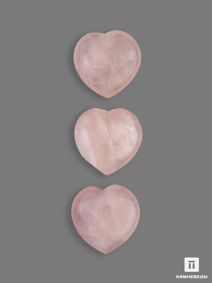 Сердце из розового кварца, 3х3 см, 23-44/6, фото 1