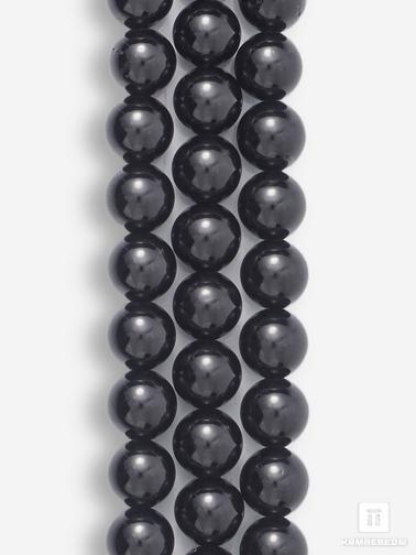Шерл, Турмалин. Бусины из шерла (чёрного турмалина), 65 шт. на нитке, 6-7 мм