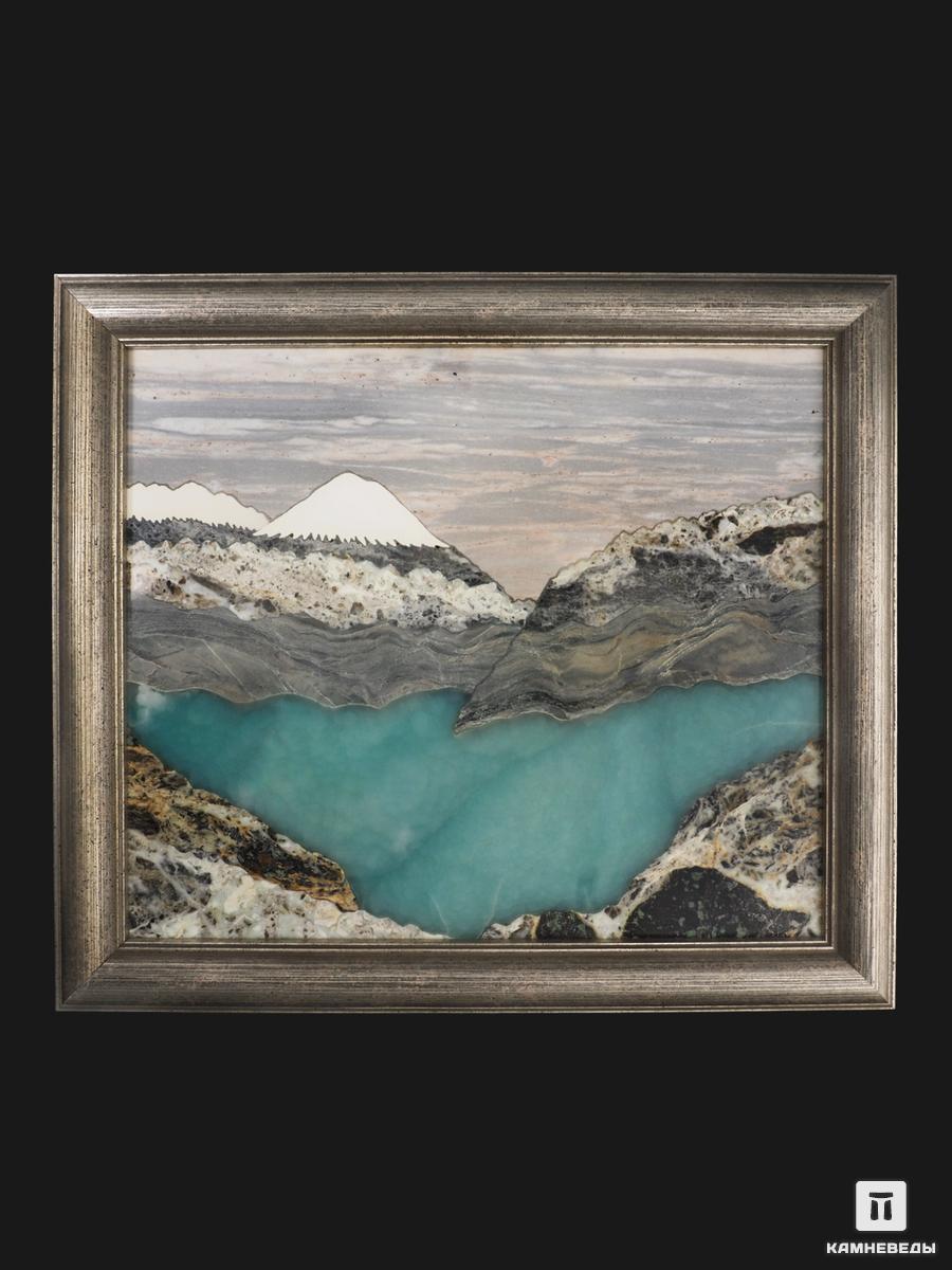 Картина из натуральных камней «Горное озеро», 41,3х36,3х2,9 см александр дейнека