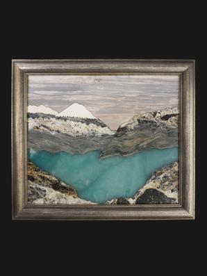 Картина из натуральных камней «Горное озеро», 41,3х36,3х2,9 см