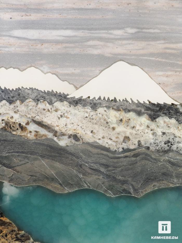 Картина из натуральных камней «Горное озеро», 41,3х36,3х2,9 см, 25394, фото 2