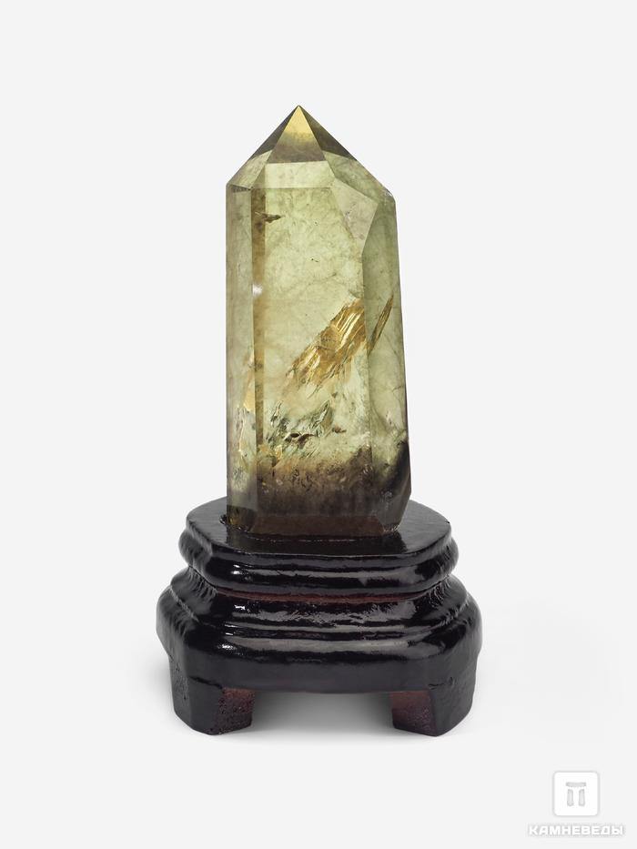 Цитрин, приполированный кристалл на деревянной подставке 14,5х8х7,6 см, 26122, фото 2